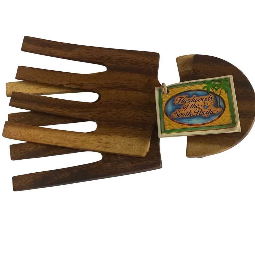 Island Woods Hardwoods of the South Pacific Hand-Carved Hardwood Salad Claws NEW